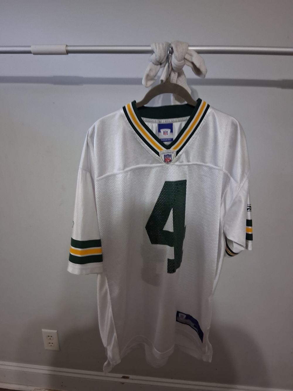 Reebok White Green Yellow NFL Equipment Football Jersey